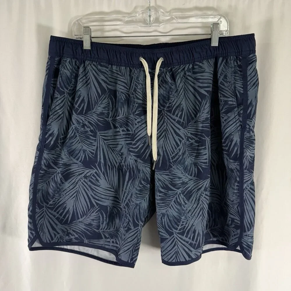 Fair Harbor Swim Trunks Men's XXL Blue Floral Hawaiian Drawstring Pull On 8